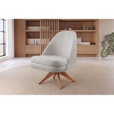 Imagem de Poltrona Decorativa Giratória Stella Linho Cinza 101