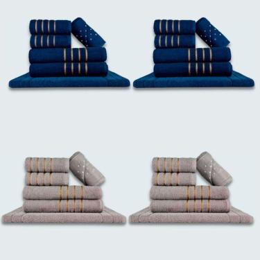 Imagem de Jogo De Toalhas 24 P?s Cole??o Montreal 100% Algod?o Az+cz