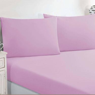 Imagem de Jogo De Cama Malha Lençol 100% Algodão Gran Moratta 3 Peças Casal - Rosa Bebê