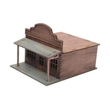 Imagem de Esquirla Kit de modelo de construção de cidade em escala 1/72, quebra-cabeças 3D de madeira, diorama inacabado, modelo de arquitetura de micro paisagem para, Padaria