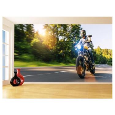 Imagem de Papel De Parede 3D Moto Esporte Viagem Estrada 3,5M Bkm59 - Você Decor
