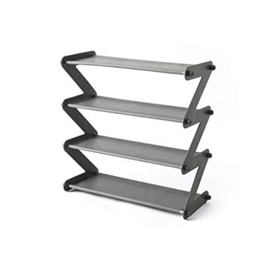 Imagem de Estante criativa para sapatos, 4 camadas, de aço inoxidável, não tecido, estante dobrável e simples para organização doméstica, estante com armazenamento