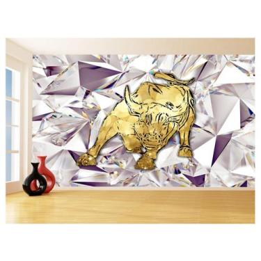 Imagem de Papel De Parede 3D Animais Pop Art Touro Bull 3,5M Pxa200 - Você Decor