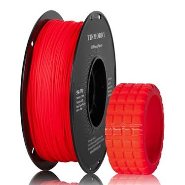 Imagem de TINMORRY Filamento TPU 1,75 mm, filamento de impressora 3D flexível TPU 95A, adequado para a maioria das impressoras 3D FDM, carretel de 1 kg (1 kg), vermelho fluorescente