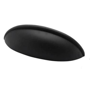 Imagem de Puxador 332 Aniela Concha Preto Fosco para Móveis Armários Gavetas Tor