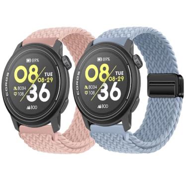 Imagem de Harikiri Pacote com 2 pulseiras magnéticas de tecido compatíveis com COROS PACE 3/APEX 2 PRO/APEX PRO/APEX de 46 mm, respirável, ajustável, (multicolorido), 22 mm, Amazonita