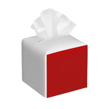 Imagem de Porta-lenços de couro quadrado à prova d'água com design de bandeira italiana, organizador de papel facial com cinto inferior, estojo de lenços para mesa, banheiro, escritório, mesa, carro, decorativo