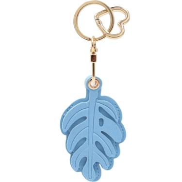 Imagem de Capa MC Fashion de couro PU compatível com AirTag, capa criativa para rastreador GPS e chaveiro (azul)