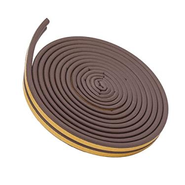 Imagem de ZJchao Tira de Vedação Autoadesiva 5 Metros de EPDM Borracha Isolamento Acústico Decapagem para Portas Janelas Redução de Ruído Durável 9x6mm (Marrom)