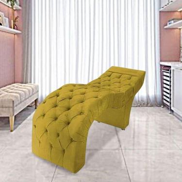 Imagem de Maca Estofada Estética Cílios Salão Spa Suede Rebeca Amarelo