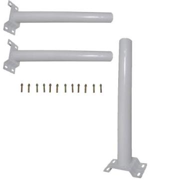 Imagem de Suporte Barra Poste Luminaria Solar Parede 3 unidades Rua Jardins Quin