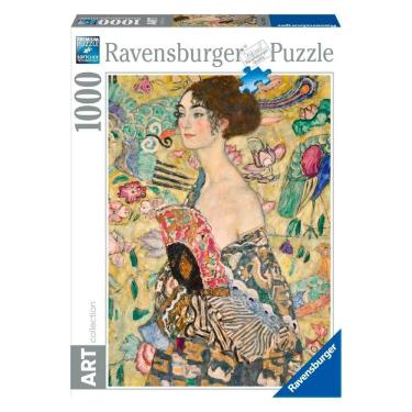 Imagem de Puzzle 1000 peças Klimt - A Dama com Leque Ravensburger 12001132 Puzzle 1000 Peças Klimt A Dama com Leque Ravensburger 12001132