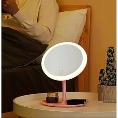 Imagem de Espelho iluminado para maquiagem com conexao USB, rotativo, elegante, fino, e bonito - Cores sortidas