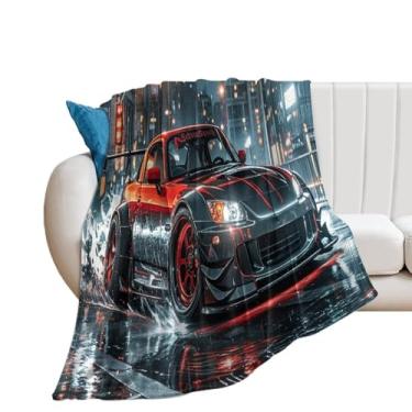 Imagem de HouLaiZhe Cobertor Super Macio Flanela Chuva Noite Drift S2000 JDM Carro Fresco Leve Cobertores de Refrigeração para Sofá-Cama Cadeira Sofá Carro Viagem ao Ar Livre Leve Quente 76 cm x 127 cm