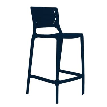 Imagem de Banqueta Alta Cozinha Azul Marinho Empilhável Saturno em Polipropileno Acrilys