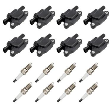 Imagem de DRIVESTAR Conjunto de 8 bobinas de ignição UF413 41962 e fios 48322R compatíveis com Buick Cadillac Chevrolet GMC Hummer Escalade Express Savana 2500 5.3L 6.2L 6.0L 4.8L