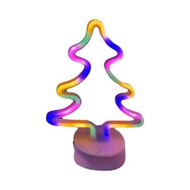 Imagem de Decoração De Natal Com Luz Neon Verde Para Mesa, Alimentada Por Bateri