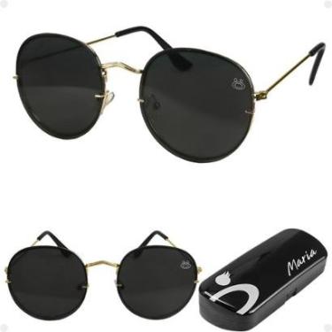 Imagem de oculos sol preto aço inoxidavel feminino casual praia + case casual original qualidade...