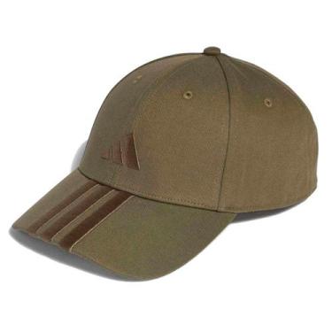 Imagem de Boné Aba Curva Adidas 3 Listras Strapback, Marrom, P/M
