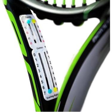 Imagem de Scoring Right Raquete de tênis portátil e pontuador de padel, placa de pontuação pequena facilmente montada para manter a pontuação em pontos, games e sets, mini marcador de pontuação leve e em