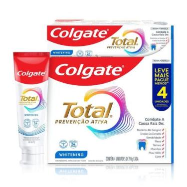 Imagem de Creme Dental Colgate Total Prevenção Ativa Whitening 4 Unidades 90g Ca