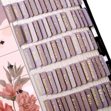 Imagem de Tabs da Bíblia Católica para Mulheres e Homens - Tabs Bíblicos Laminados com Impressão Grande, 73 Livros + 7 Etiquetas Extras, Presente Cristão