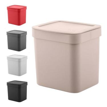 Imagem de Lixeira Pia De Cozinha Banheiro 4,7 Litros Casa Cesto Lixo Com Tampa L