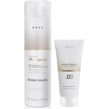 Imagem de Kit Braé Bond Angel - Shampoo Matizador 250ml + Fortificante Passo 3 - Neutraliza Amarelo, Loiro Platinado e Fortalece o Cabelo - Tratamento Profissio