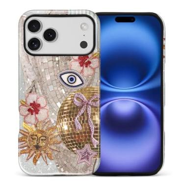 Imagem de ANLUN STORE Capa para iPhone 17 Pro Max, proteção dupla híbrida TPU macio + PC rígido à prova de choque, capa protetora antiarranhões e fina para homens e mulheres - Design de colagem de laço com