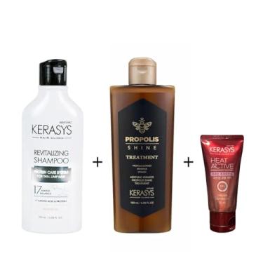 Imagem de Kerasys Kit (Sh Revitalizing 180ml + Trat. Própolis Shine180ml + Leave in Heat 50ml)