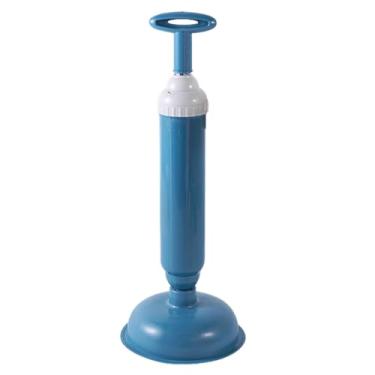 Imagem de Desentupidor de Vaso Pia Sanitários Alta Pressão Sucção Com Borracha Tipo Bomba 150mm (1,Redondo Azul)