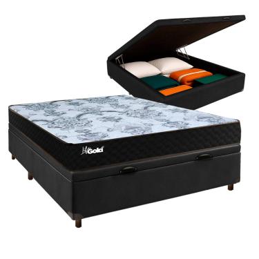 Imagem de Cama + Bau Blindado e Colchão Molas Ensacadas Casal - Life Gold Paropas