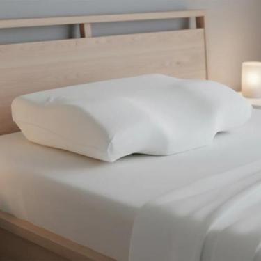 Imagem de Travesseiro Cervical Ortopédico Anatômico Nasa Viscoelástico Para Dor 