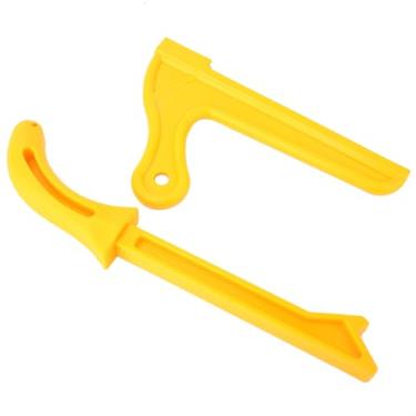 Imagem de Acouto Push Stick Ferramenta para Trabalhar Madeira, 2 Peças, Plástico Amarelo 2 Em 1, Serra de Madeira, Prático Bloco de Empurrar, Ferramenta para Trabalhar, Acessórios de Serra de Mesa