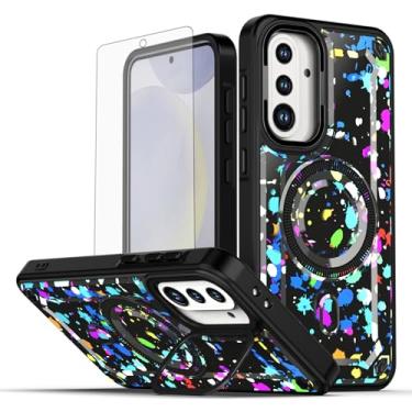 Imagem de Asuwish Capa de celular para Samsung Galaxy A56 5G capa magnética com protetor de tela de vidro temperado e suporte de proteção à prova de choque pintado suporte rígido fino híbrido A 56 56A LTE