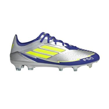 Imagem de adidas Chuteiras de futebol masculinas F50 Pro Messi Firm Ground - Prata, Amarelo, Prata, 39