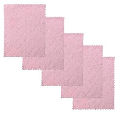 Imagem de Pacote com 5 toalhas de cozinha de veludo coral, ultra absorventes, secagem rápida, panos de limpeza reutilizáveis para lavar louça, vidro, bancadas e limpeza doméstica