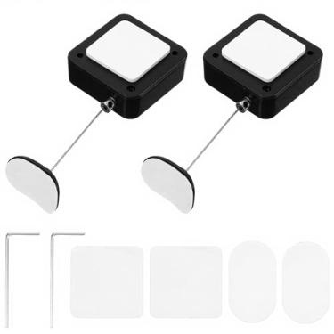 Imagem de 2 travas retráteis de controle remoto com fecho de comprimento da correia de bloqueio ajustável, trava de segurança de controle remoto de 2 m para controle de jogos de TV DVD e nunca mais perca seu