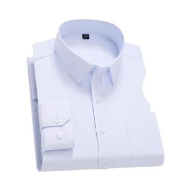 Imagem de Camisa Social Masculina plus Size 8XL 7XL Slim Fit Manga Longa Listrad