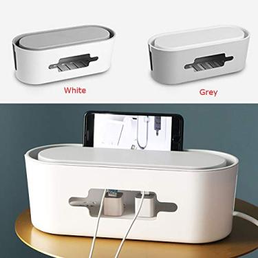 Imagem de Caixa de Gerenciamento Cabos Organizador Armazenamento Hider Painéis Energia TV e Computador Cablebox Suporte para Telefone Mesa Chão Lar Escritório