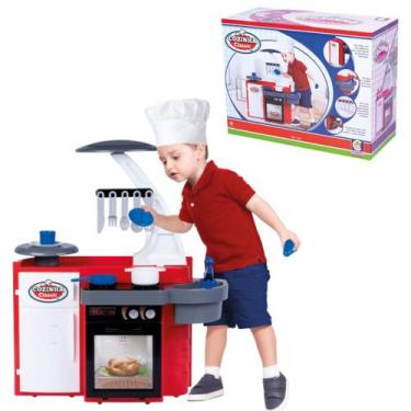 Imagem de Cozinha Completa Infantil De Menino Classic Grande Com Pia Geladeira F