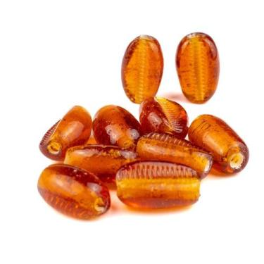 Imagem de Kit c/ 10 Firmas de Búzios 22 mm Ambar Murano Guias - Lua Mística