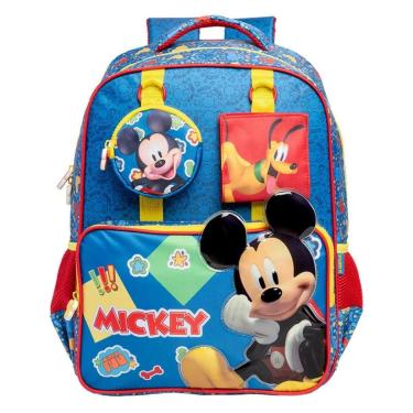 Imagem de Mochila Escolar Infantil Bolsa Costas Reforçada Mickey Mouse-Unissex