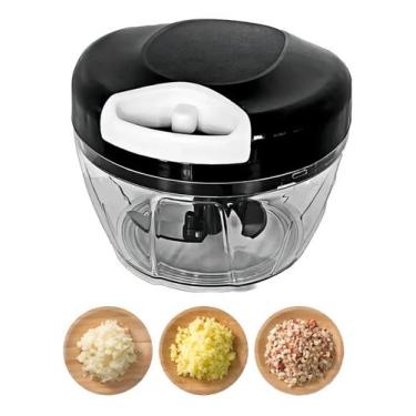 Imagem de Processador Manual E Moedor De Frutas Alho Temperos Cebola-Preto