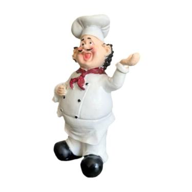 Imagem de Baoblaze Estatueta de Chef, Personagem de Cozinheiro, Artesanato, Enfeite de Mesa Fofo, Escultura em Resina para Mesa, Café, de Cozinha