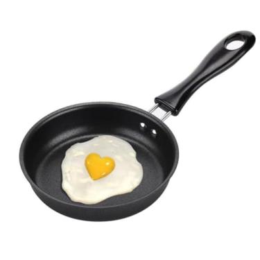 Imagem de Thsinde Frigideira pequena preta, frigideira para ovos, frigideira, panqueca pequena para casa e acampamento (diâmetro 12,8 cm)