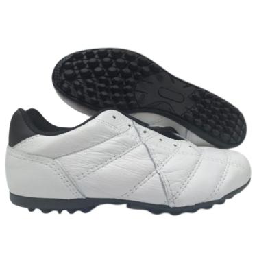 Imagem de Chuteira Classic Futebol Society Couro Legítimo Diavolo Toda Branca-Masculino