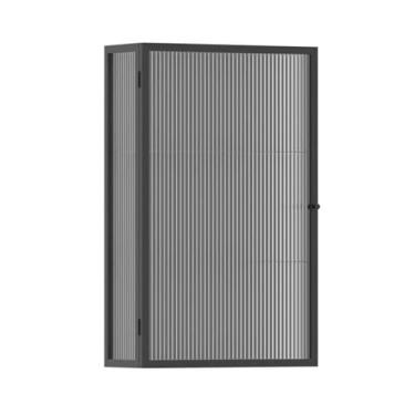 Imagem de Armário de armazenamento de vidro preto montado na parede, organizador de vidro temperado de porta única, armário de remédios para banheiro e cozinha, porta transparente elegante para armazenamento