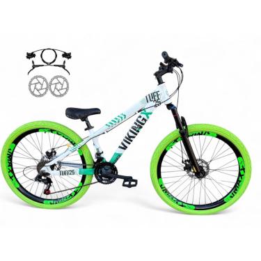 Imagem de Bicicleta Aro 26 Vikingx Tuff Freeride Downhill Freio Hidráulico 21v Alumínio Aros Vmaxx Pneu Flame-Unissex
