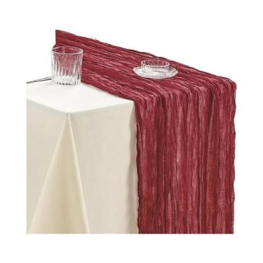 Imagem de Caminho De Mesa Em Gaze Boho (10 Peças, 40x270cm) Rústico E Transparen